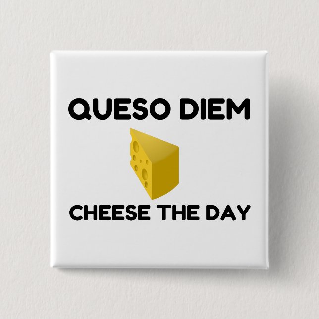 Badge Carré 5 Cm Queso Diem (Devant)