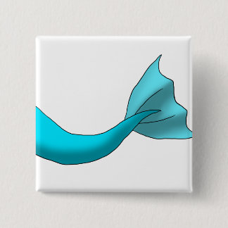 Badge Carré 5 Cm Queue de sirène de turquoise
