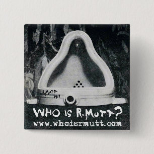 Badge Carré 5 Cm Qui est R. Mutt ? Bouton