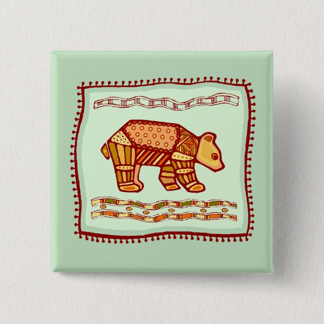 Badge Carré 5 Cm Quilt de l'ours (Devant)