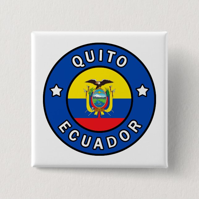 Badge Carré 5 Cm Quito Équateur (Devant)