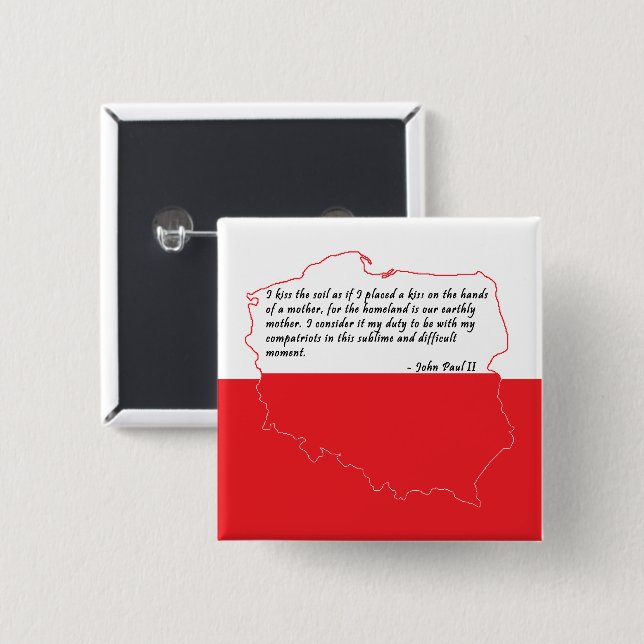 Badge Carré 5 Cm Quota From Pope John Paul II (Devant & derrière)