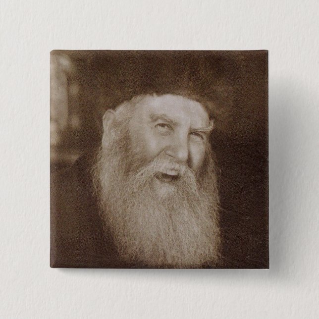 Badge Carré 5 Cm Rabbi Yosef Yitzchak Schneersohn (Devant)