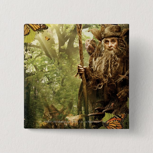 Badge Carré 5 Cm RADAGAST™ en forêt (Devant)