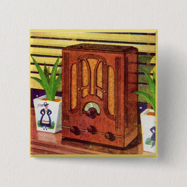 Badge Carré 5 Cm Radio de la cathédrale 1937 (Devant)