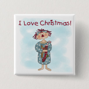 Badge Carré 5 Cm Ragdoll I Love Tshirts et cadeaux de Noël