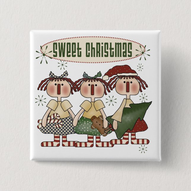 Badge Carré 5 Cm Ragdolls Sweet Christmas Tshirts et cadeaux (Devant)
