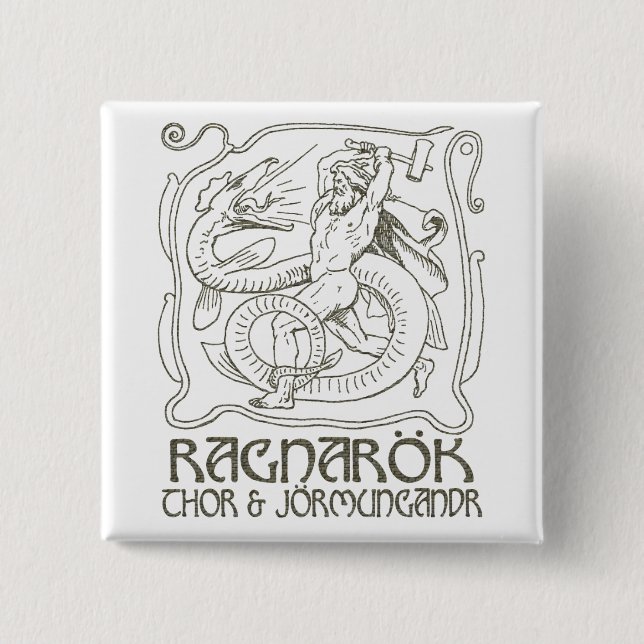 Badge Carré 5 Cm Ragnarök (Devant)