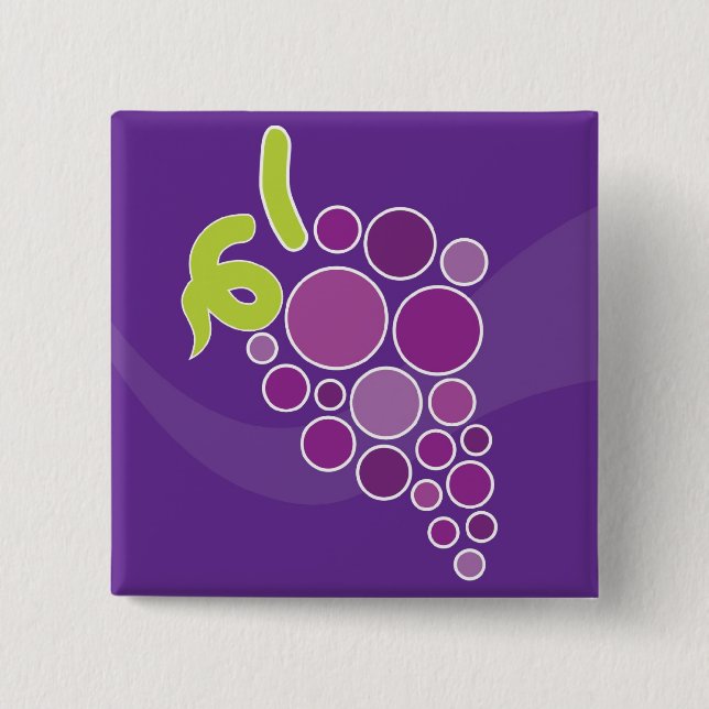 Badge Carré 5 Cm Raisins pourpres (Devant)
