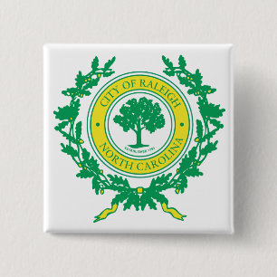 Badge Carré 5 Cm Raleigh, phoque de la Caroline du Nord