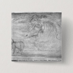 Badge Carré 5 Cm RAM et tête d'une RAM