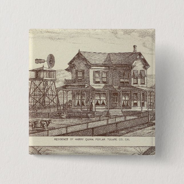 Badge Carré 5 Cm Ranches, Poplar, Cal (Devant)