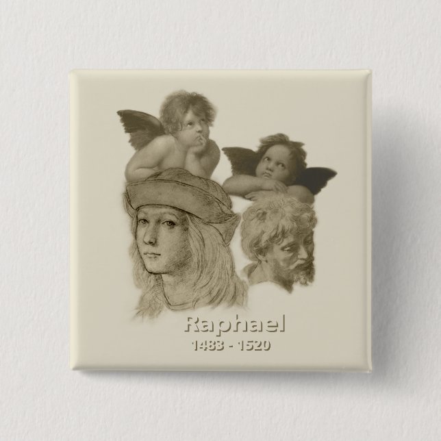 Badge Carré 5 Cm Raphael (Devant)