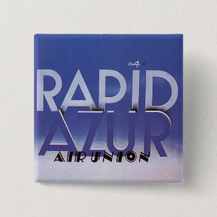 Badge Carré 5 Cm Rapid Azur