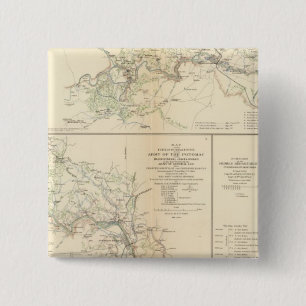 Badge Carré 5 Cm Rappahannock R, Chancellorsville, Fredericksburg