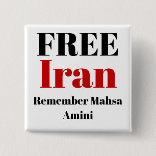 Badge Carré 5 Cm RAPPEL IRAN LIBRE Mahsa Amini