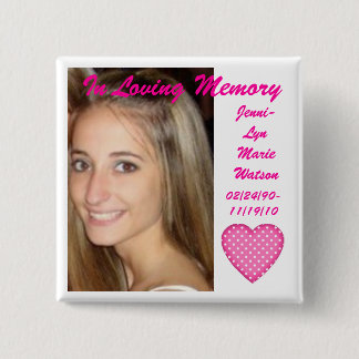 Badge Carré 5 Cm Rappelez-vous Jenni