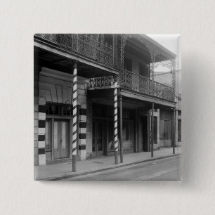 Badge Carré 5 Cm Raseur-coiffeur de la Nouvelle-Orléans, les anné