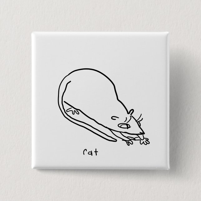 Badge Carré 5 Cm rat (Devant)
