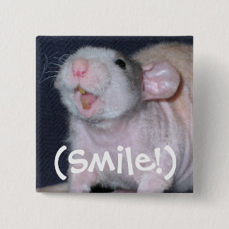 Badge Carré 5 Cm Rat mignon de sourire