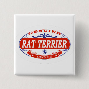 BADGE CARRÉ 5 CM RAT TERRIER_