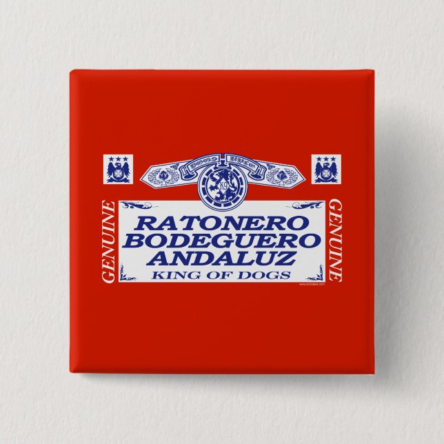Badge Carré 5 Cm Ratonero Bodeguero Andaluz (Devant)