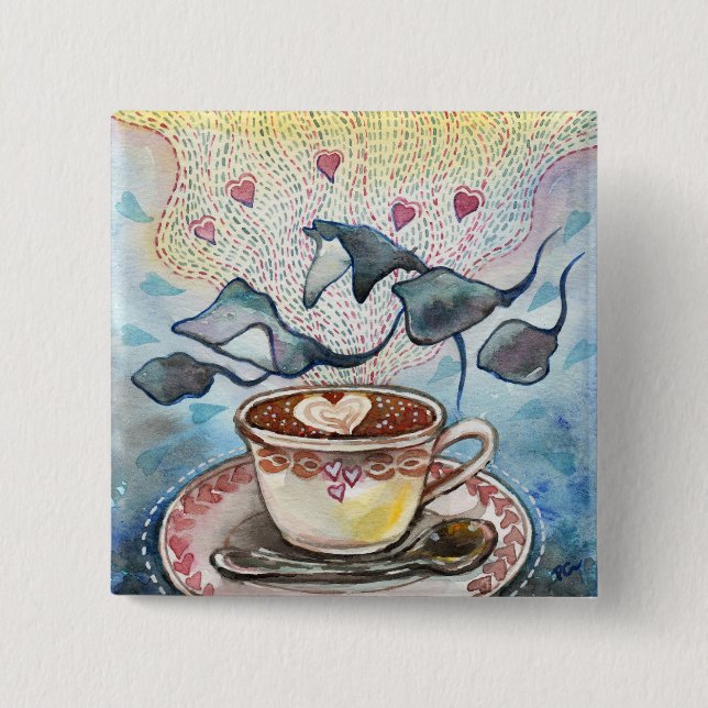 Badge Carré 5 Cm Ray of Love (Devant)