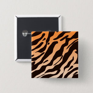 Badge Carré 5 Cm Rayures de tigre