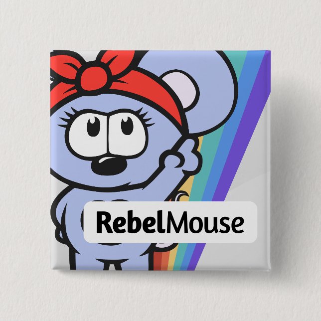 Badge Carré 5 Cm RebelMouse Pin (Devant)