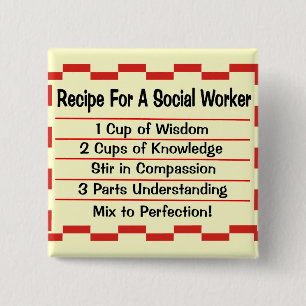 Badge Carré 5 Cm Recette pour un assistant social