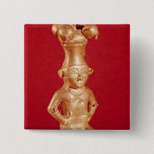 Badge Carré 5 Cm Récipient de Quimbaya sous la forme