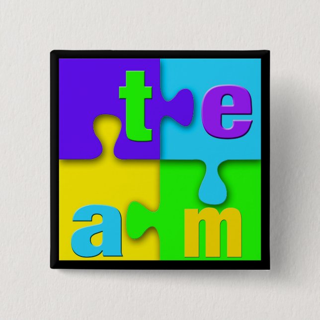 Badge Carré 5 Cm Récompense du principal 10 ! Goupilles de puzzle (Devant)