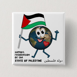 Badge Carré 5 Cm Reconnaissance mondiale de l'État palestinien
