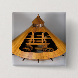 Badge Carré 5 Cm Reconstruction modèle de la conception de da Vinc