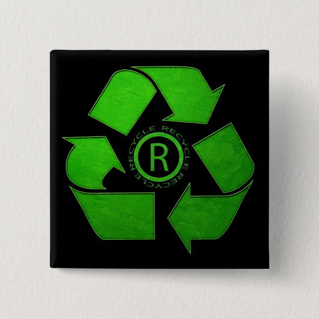 Badge Carré 5 Cm Recycle Logo par Shirley Taylor (Devant)