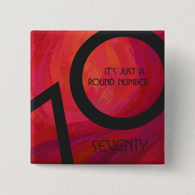 Badge Carré 5 Cm Red 70 Dix Anniversaire (Devant)
