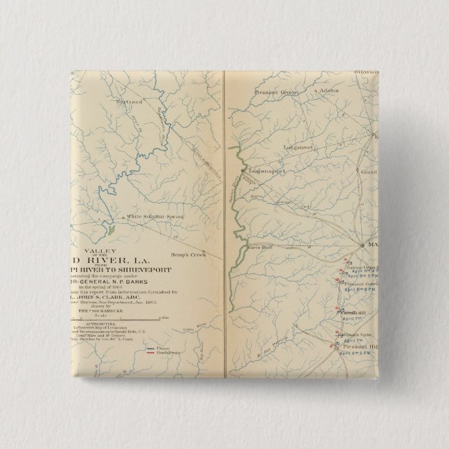 Badge Carré 5 Cm Red River Valley, La (Devant)