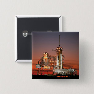 Badge Carré 5 Cm Red Sky for Space Shuttle Atlantis Launch