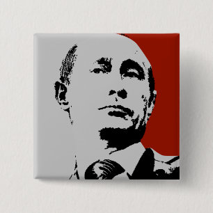Badge Carré 5 Cm Red Vladimir Poutine