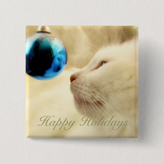 Badge Carré 5 Cm Regarder sur fixement une étoile bleue