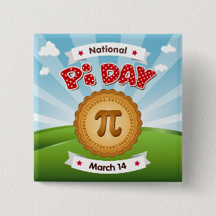 Badge Carré 5 Cm Regardez Sharp sur Pi Day