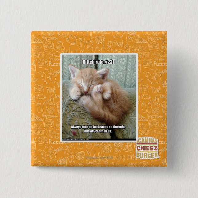 Badge Carré 5 Cm Règle #231 de Kitteh (Devant)