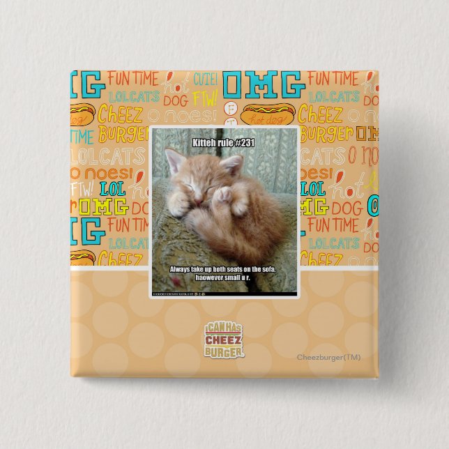 Badge Carré 5 Cm Règle #231 de Kitteh (Devant)