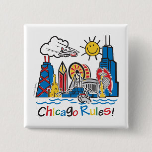 Badge Carré 5 Cm Règles de Chicago