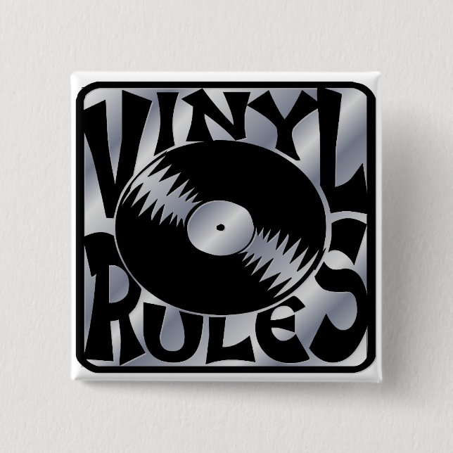 Badge Carré 5 Cm Règles de vinyle (Devant)