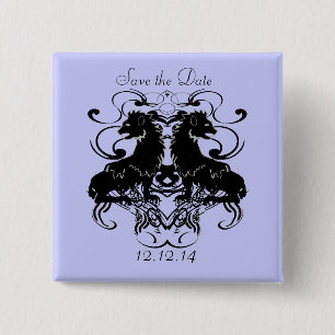 Badge Carré 5 Cm Réinterprétation de lions vintage avec des volutes
