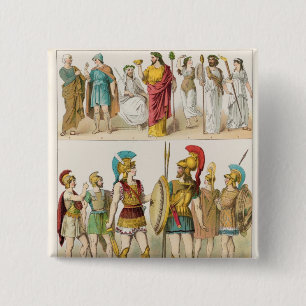 Badge Carré 5 Cm Religieux grecs et les militaires s'habillent