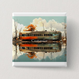 Badge Carré 5 Cm Remorque Caravan vintage RV Thunder_Cove