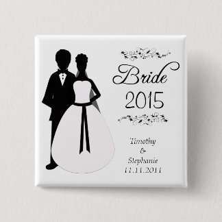 Badge Carré 5 Cm Remous de la jeune mariée 2010 épousant le bouton