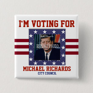 Badge Carré 5 Cm Remplacez le carré de modèle de campagne de la